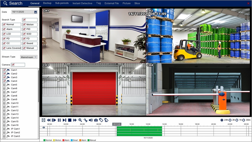 Playback Screen On A Zip DVR Or NVR